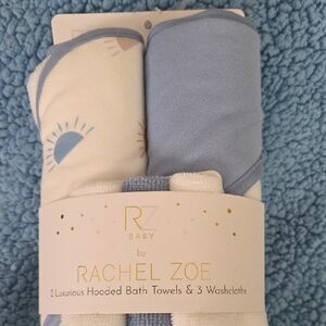 Rachel Zoe Blue and White Hooded Towels Set